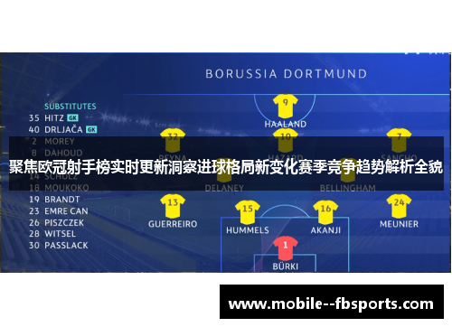 聚焦欧冠射手榜实时更新洞察进球格局新变化赛季竞争趋势解析全貌